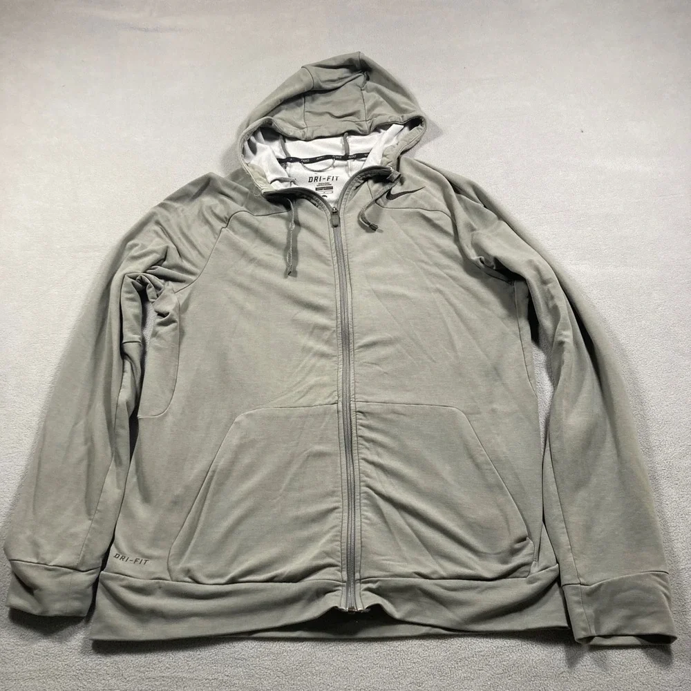 Nike Hoodie Mens Medium Gray Dri-FIT